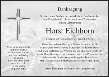 Anzeige von Horst Eichhorn von MGO