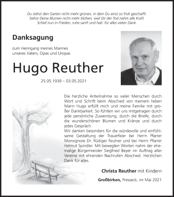 Anzeige von Hugo Reuther von MGO