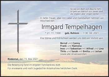 Anzeige von Irmgard Tempelhagen von MGO