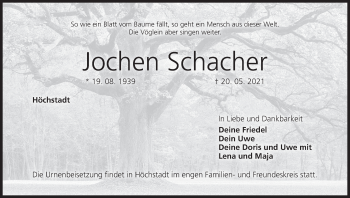 Anzeige von Jochen Schacher von MGO