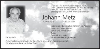 Anzeige von Johann Metz von MGO