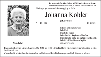 Anzeige von Johanna Kobler von MGO