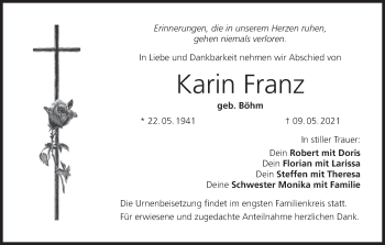 Anzeige von Karin Franz von MGO