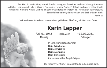 Anzeige von Karin Lepper von MGO