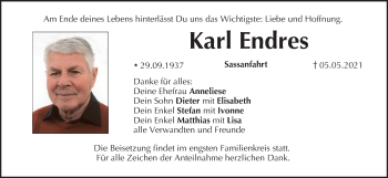 Anzeige von Karl Endres von MGO