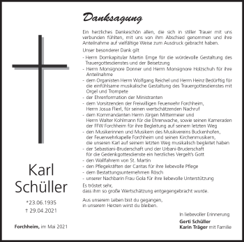 Anzeige von Karl Schüller von MGO