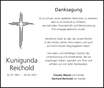 Anzeige von Kunigunda Reichold von MGO