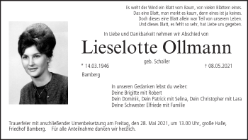 Anzeige von Lieselotte Ollmann von MGO