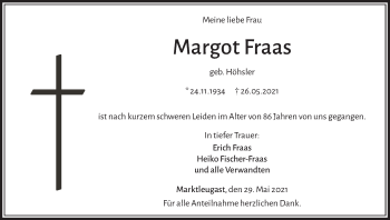 Anzeige von Margot Fraas von MGO