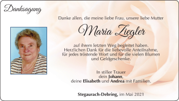 Anzeige von Maria Ziegler von MGO