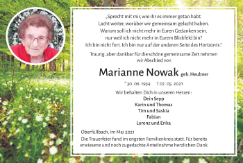 Anzeige von Marianne Nowak von MGO