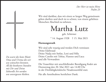 Anzeige von Martha Lutz von MGO