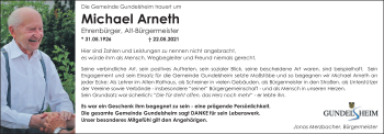Anzeige von Michael Arneth von MGO
