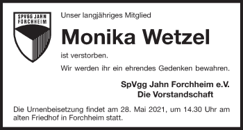 Anzeige von Monika Wetzel von MGO