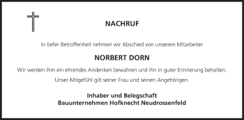 Anzeige von Norbert Dorn von MGO
