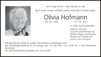 Anzeige von Olivia Hofmann von MGO