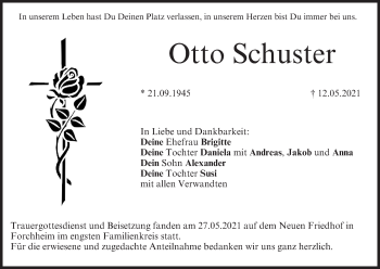 Anzeige von Otto Schuster von MGO
