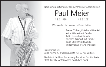 Anzeige von Paul Meier von MGO