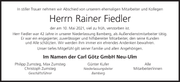Anzeige von Rainer Fiedler von MGO