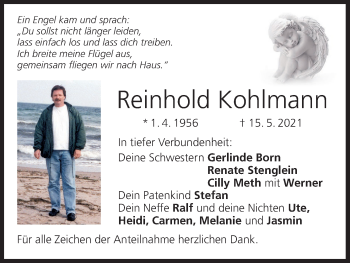Anzeige von Reinhold Kohlmann von MGO