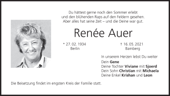 Anzeige von Renée Auer von MGO