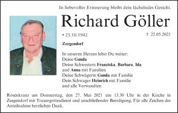 Anzeige von Richard Göller von MGO