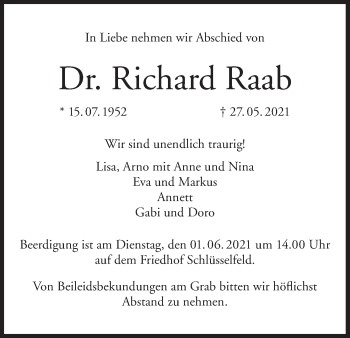 Anzeige von Richard Raab von MGO