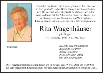 Anzeige von Rita Wagenhäuser von MGO