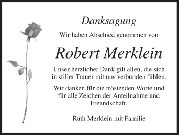 Anzeige von Robert Merklein von MGO