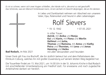 Anzeige von Rolf Sievers von MGO