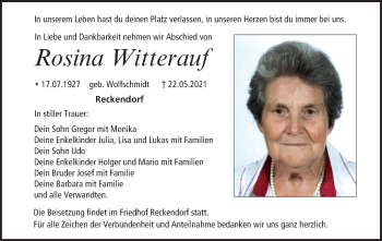 Anzeige von Rosina Witterauf von MGO