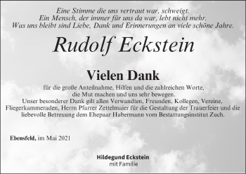 Anzeige von Rudolf Eckstein von MGO