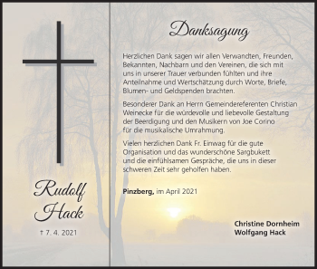 Anzeige von Rudolf Hack von MGO