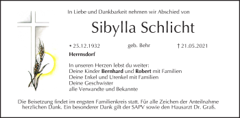 Anzeige von Sibylla Schlicht von MGO