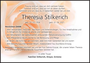 Anzeige von Theresia Stilkerich von MGO