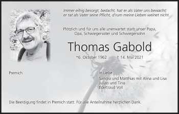 Anzeige von Thomas Gabold von MGO