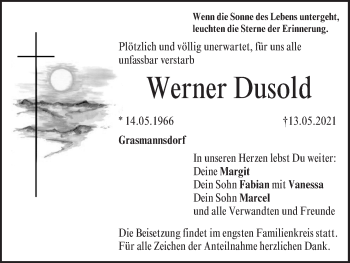 Anzeige von Werner Dusold von MGO