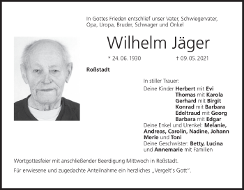 Anzeige von Wilhelm Jäger von MGO