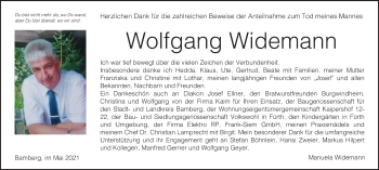 Anzeige von Wolfgang Widemann von MGO