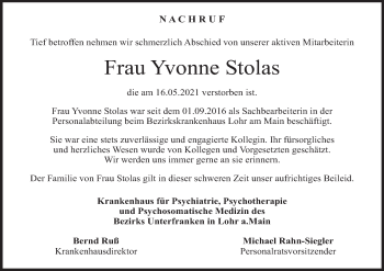 Anzeige von Yvonne Stolas von MGO