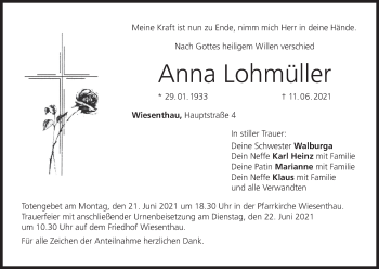 Anzeige von Anna Lohmüller von MGO
