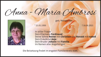 Anzeige von Anna-Maria Ambrosi von MGO