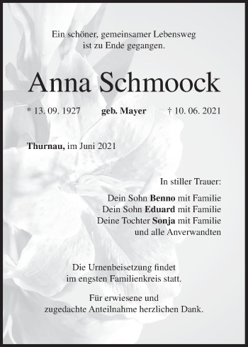 Anzeige von Anna Schmoock von MGO