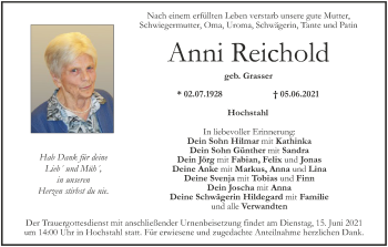 Anzeige von Anni Reichold von MGO