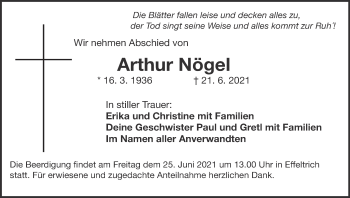 Anzeige von Arthur Nögel von MGO