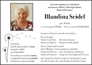 Anzeige von Blandina Seidel von MGO