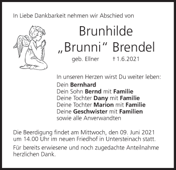 Anzeige von Brunhilde Brendel von MGO