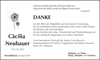 Anzeige von Cäcilia Neubauer von MGO
