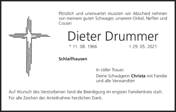 Anzeige von Dieter Drummer von MGO