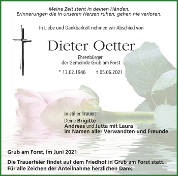 Anzeige von Dieter Oetter von MGO